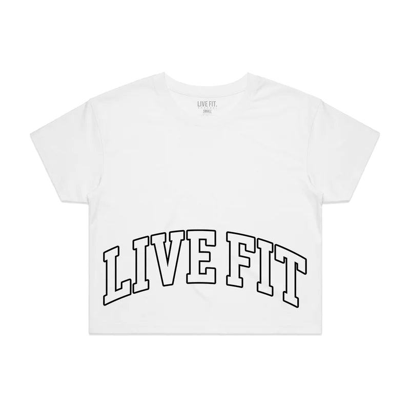 <tc>Live Fit. Letterman Crop Tee</tc>