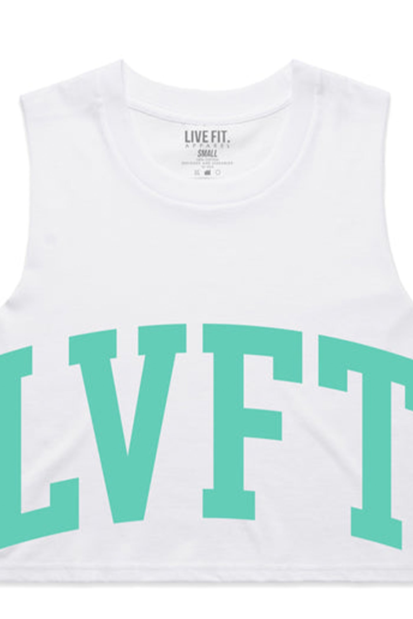 <tc>Live Fit. Contender Crop Muscle Tank - White</tc>