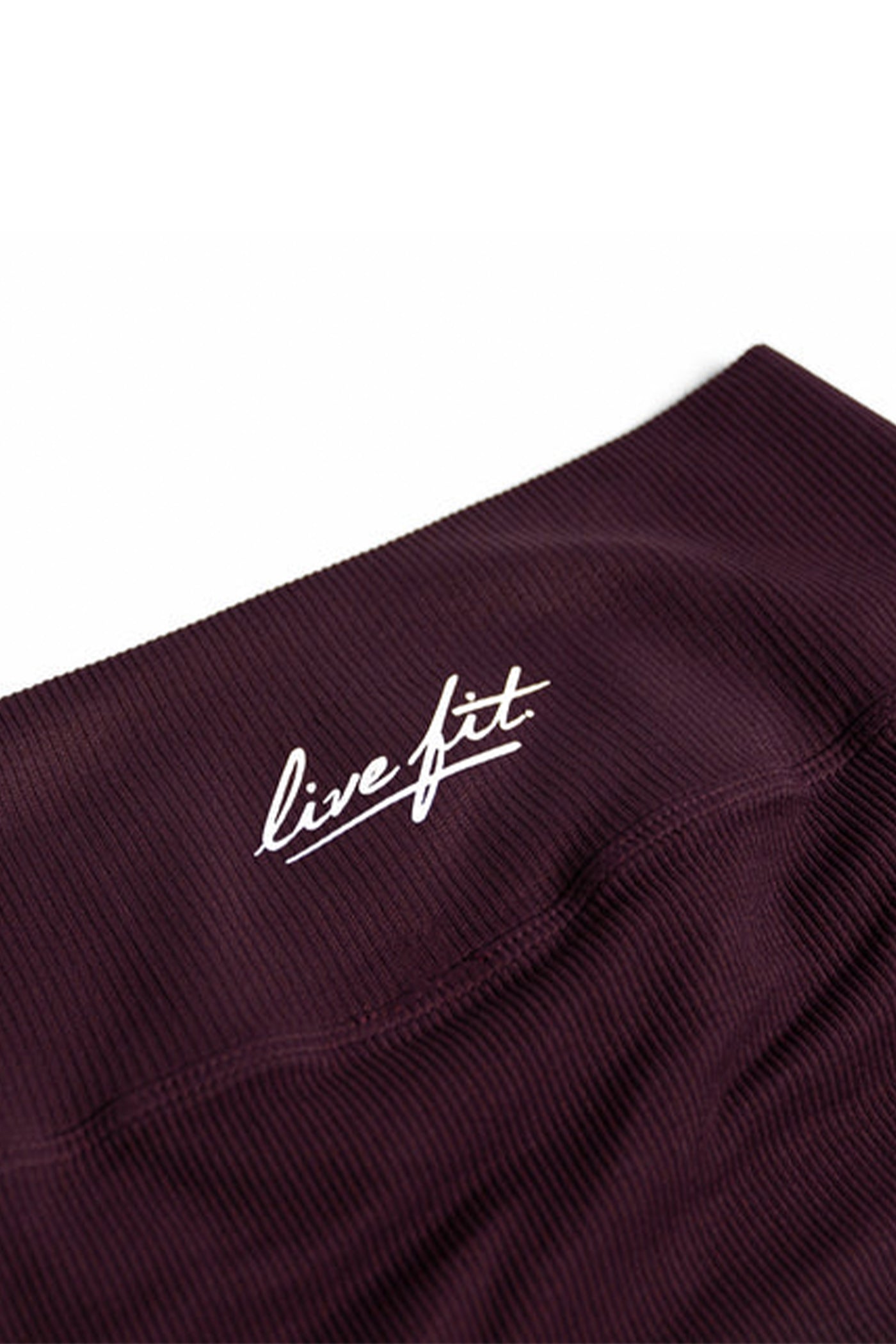 <tc>Live Fit. Ribbed Crossover Leggings - Plum</tc>