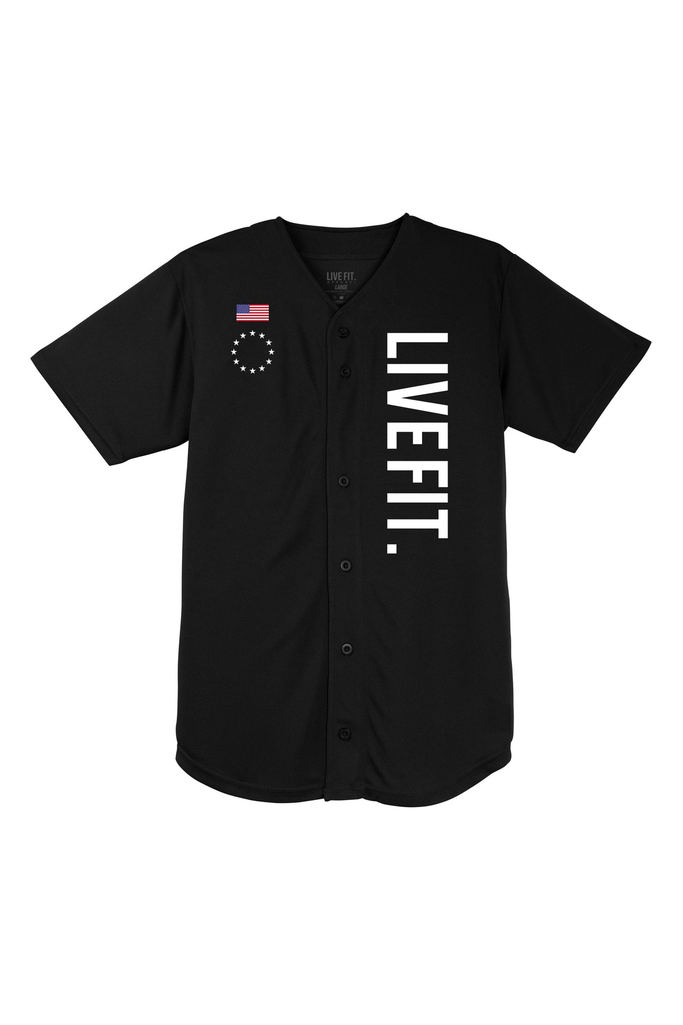 <tc>Live Fit. Defender Baseball Jersey - Black</tc>