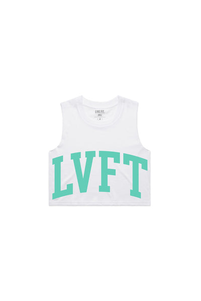 <tc>Live Fit. Contender Crop Muscle Tank - White</tc>